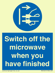 Switch off the microwave when you have finished